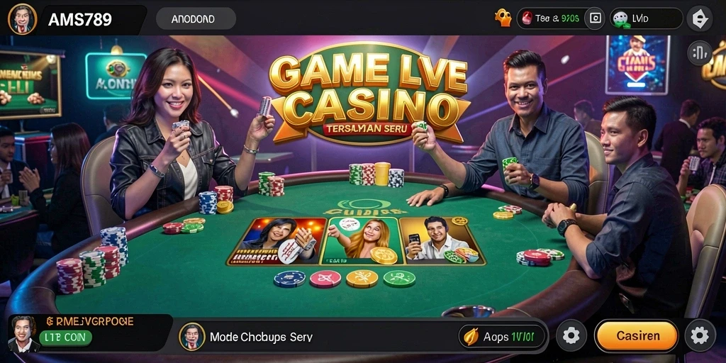 Tampilan gameplay Live Casino yang menarik dari AMS789.