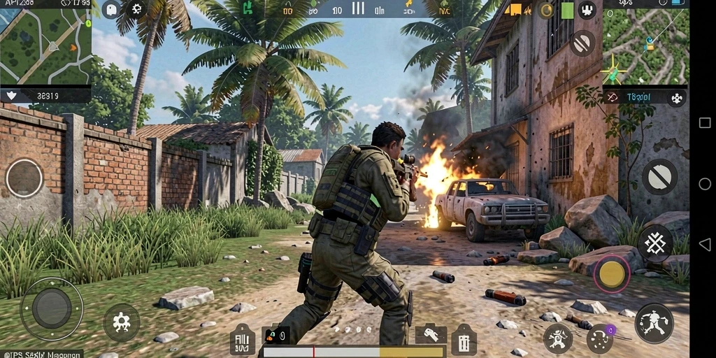 Screenshot menunjukkan intensitas gameplay TPS yang mendebarkan.