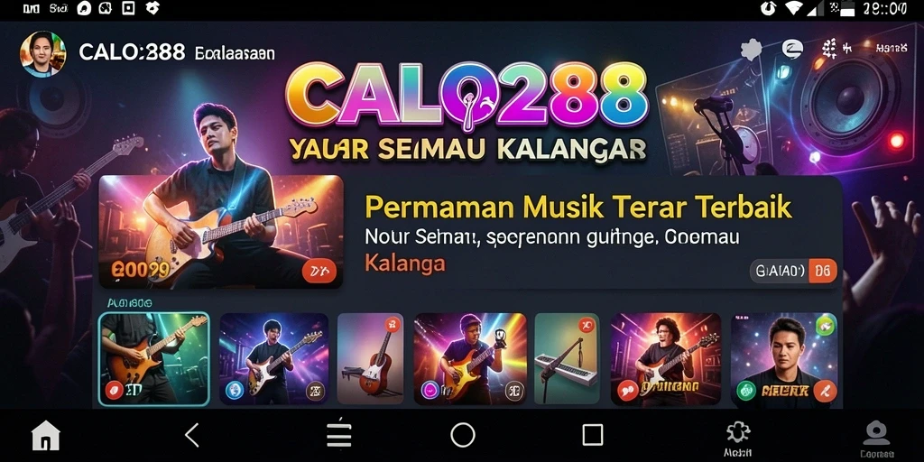 Screenshot gameplay CALO288 menampilkan interaksi seru dengan musik.