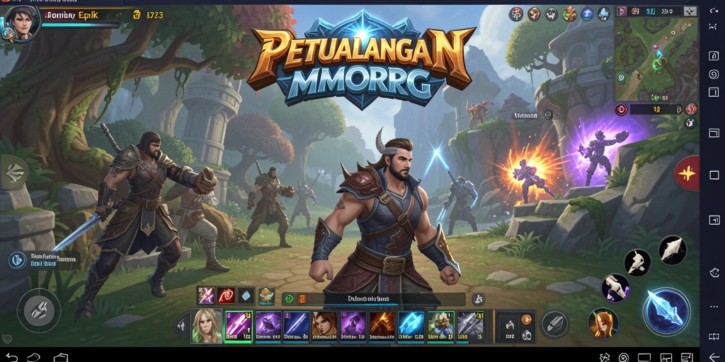 Tampilan petualangan seru dalam dunia D73 yang menakjubkan.