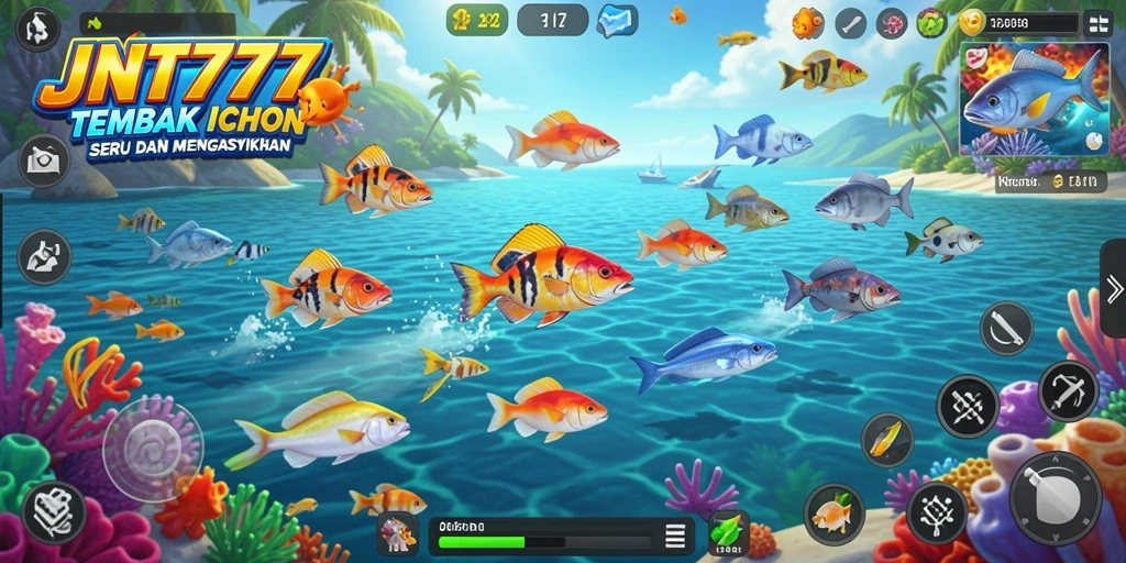 Screenshot gameplay JNT777 yang menampilkan keseruan menembak ikan.