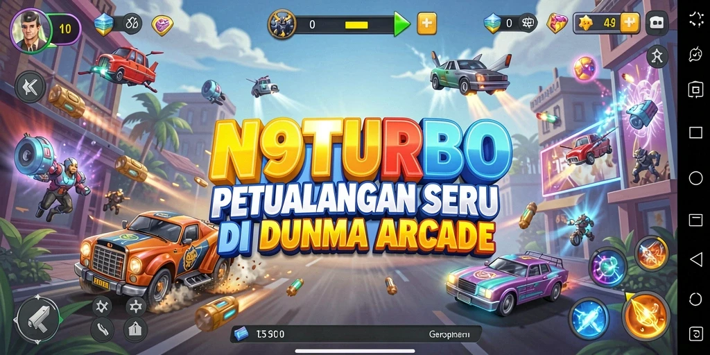 Tampilan gameplay N9TURBO yang menegangkan dan mengasyikkan.
