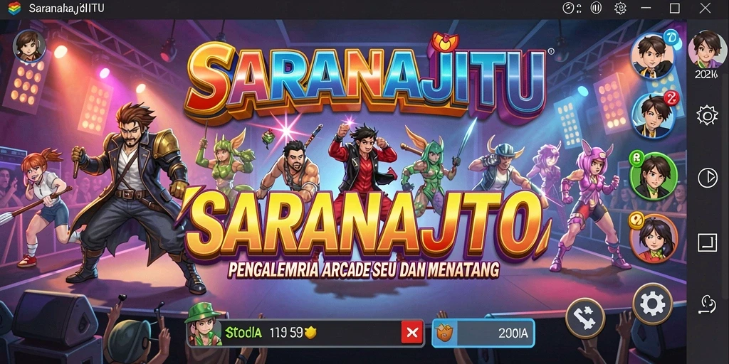 Screenshot SARANAJITU menampilkan gameplay seru dan tantangan arcade.
