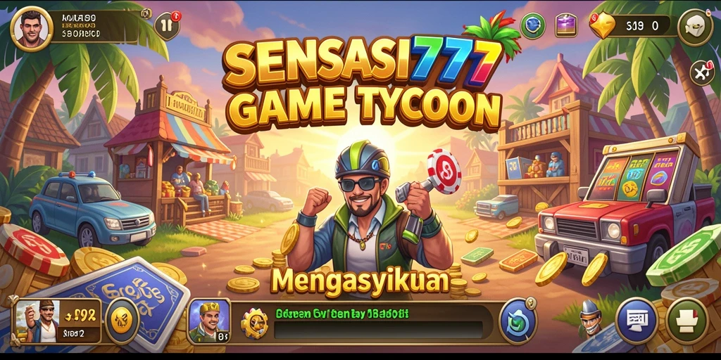 Tangkapan layar gameplay SENSASI777 menampilkan aktivitas manajemen bisnis yang seru.